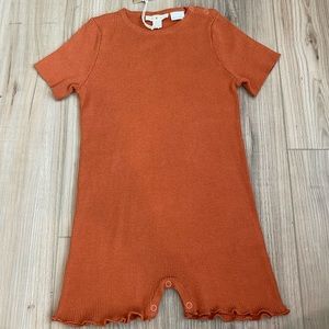 NWT Grown Clothing Organic Rust Ribbed Romper